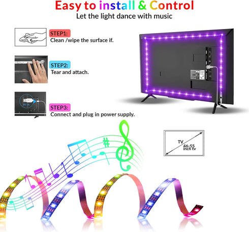 9.85 ft TV Backlight LED Strip Lights | WBM SMART
